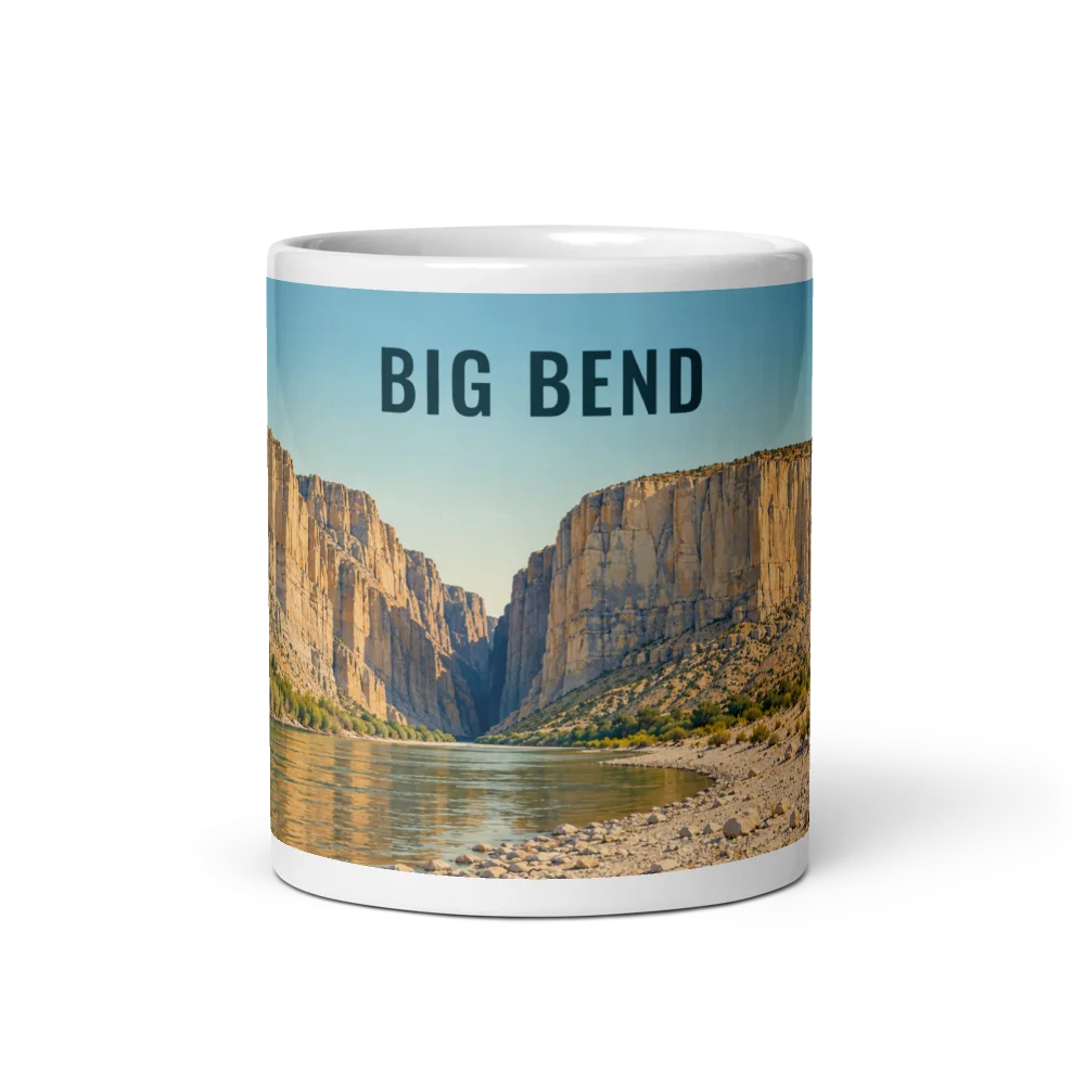 Big Bend travel artwork on a ceramic mug, 11 oz