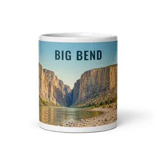 Big Bend travel artwork on a ceramic mug, 11 oz
