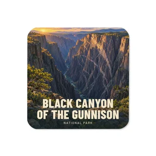 Black Canyon of the Gunnison travel artwork on a coaster
