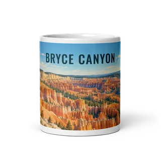 Bryce Canyon travel artwork on a ceramic mug, 11 oz