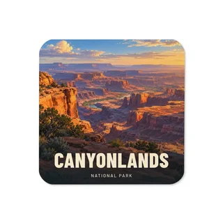 Canyonlands travel artwork on a coaster