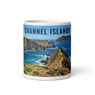 Channel Islands travel artwork on a ceramic mug, 11 oz