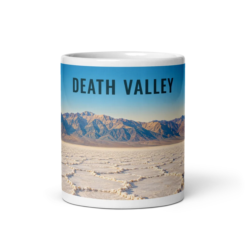 Death Valley travel artwork on a ceramic mug, 11 oz