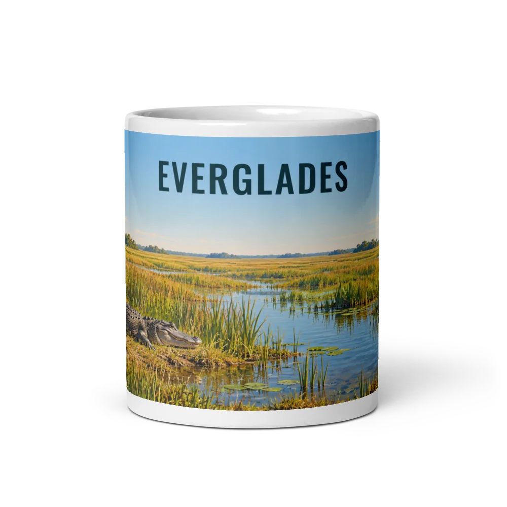 Everglades travel artwork on a ceramic mug, 11 oz