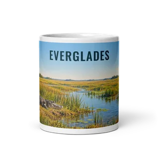 Everglades travel artwork on a ceramic mug, 11 oz