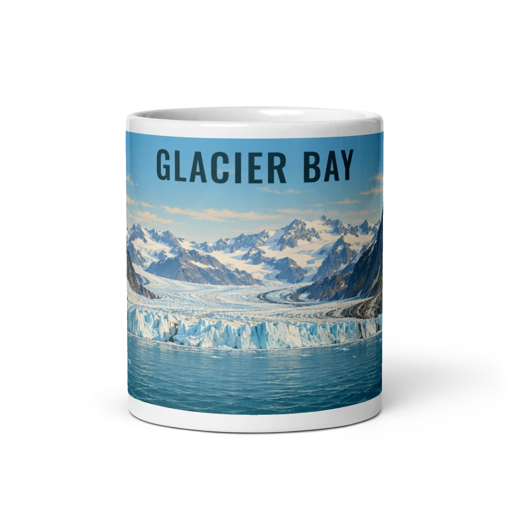 Glacier Bay travel artwork on a ceramic mug, 11 oz