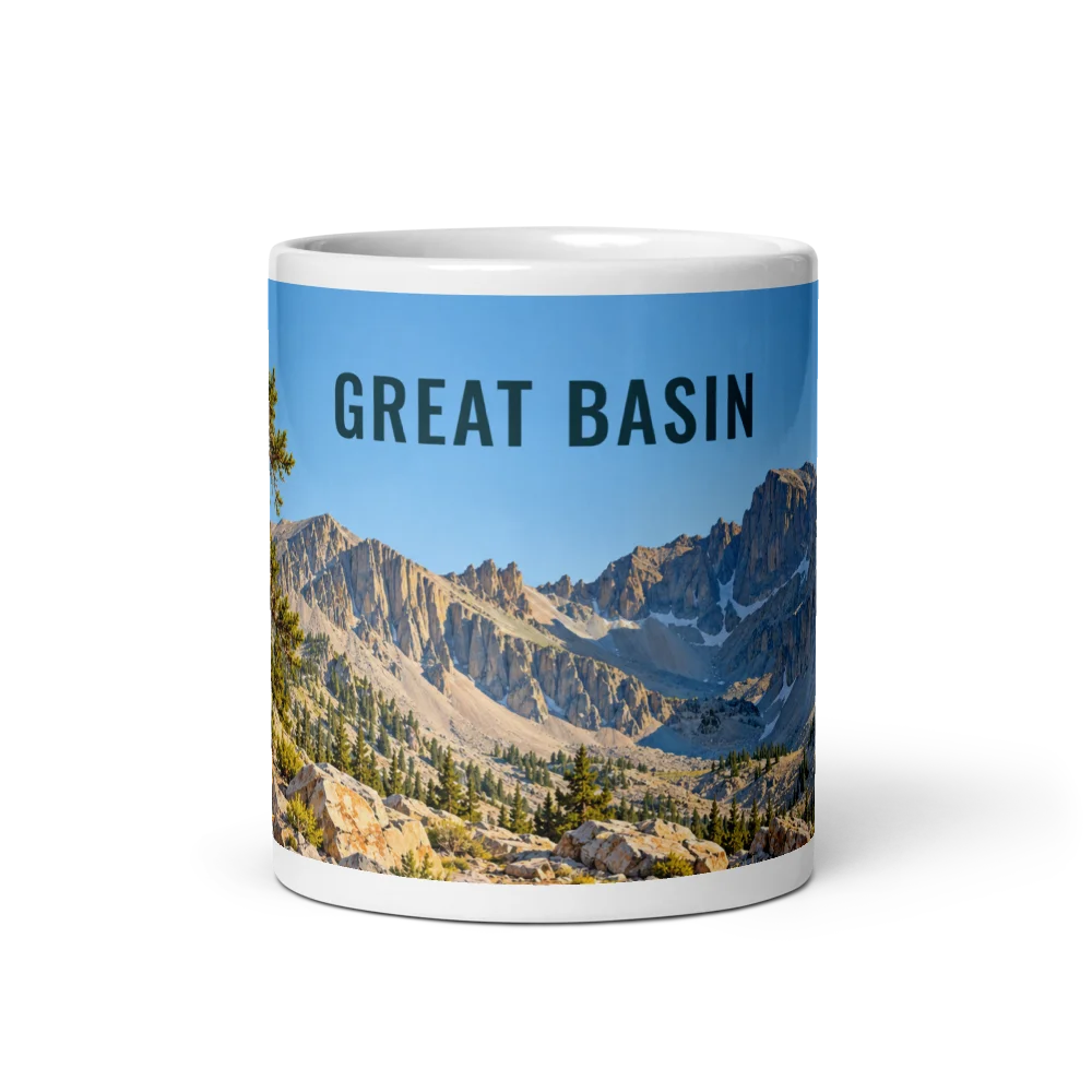 Great Basin travel artwork on a ceramic mug, 11 oz