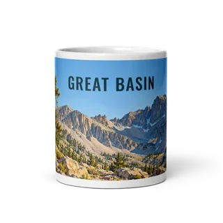 Great Basin travel artwork on a ceramic mug, 11 oz