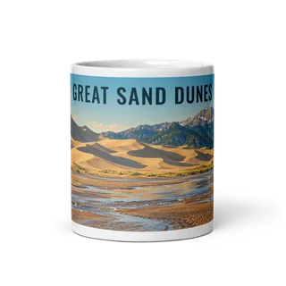 Great Sand Dunes travel artwork on a ceramic mug, 11 oz