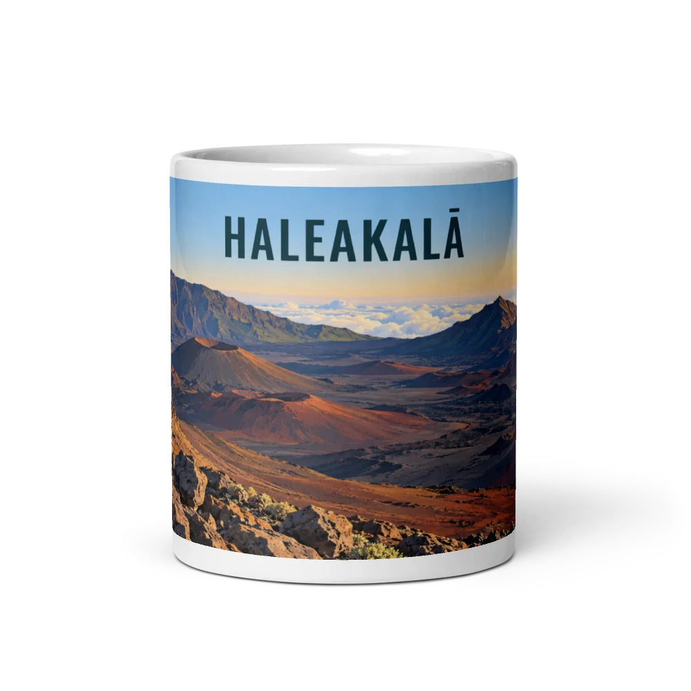 Haleakalā travel artwork on a ceramic mug, 11 oz