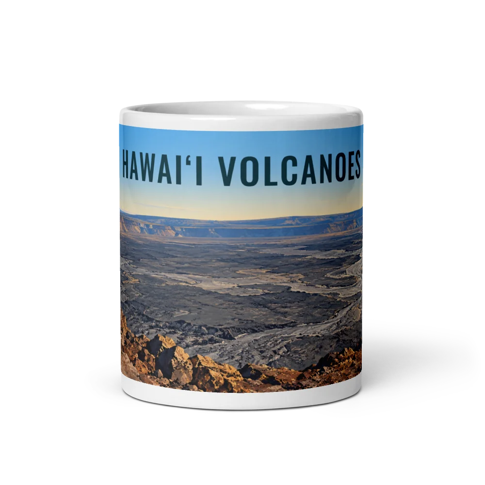 Hawaiʻi Volcanoes travel artwork on a ceramic mug, 11 oz