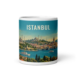 Istanbul travel artwork on a ceramic mug, 11 oz