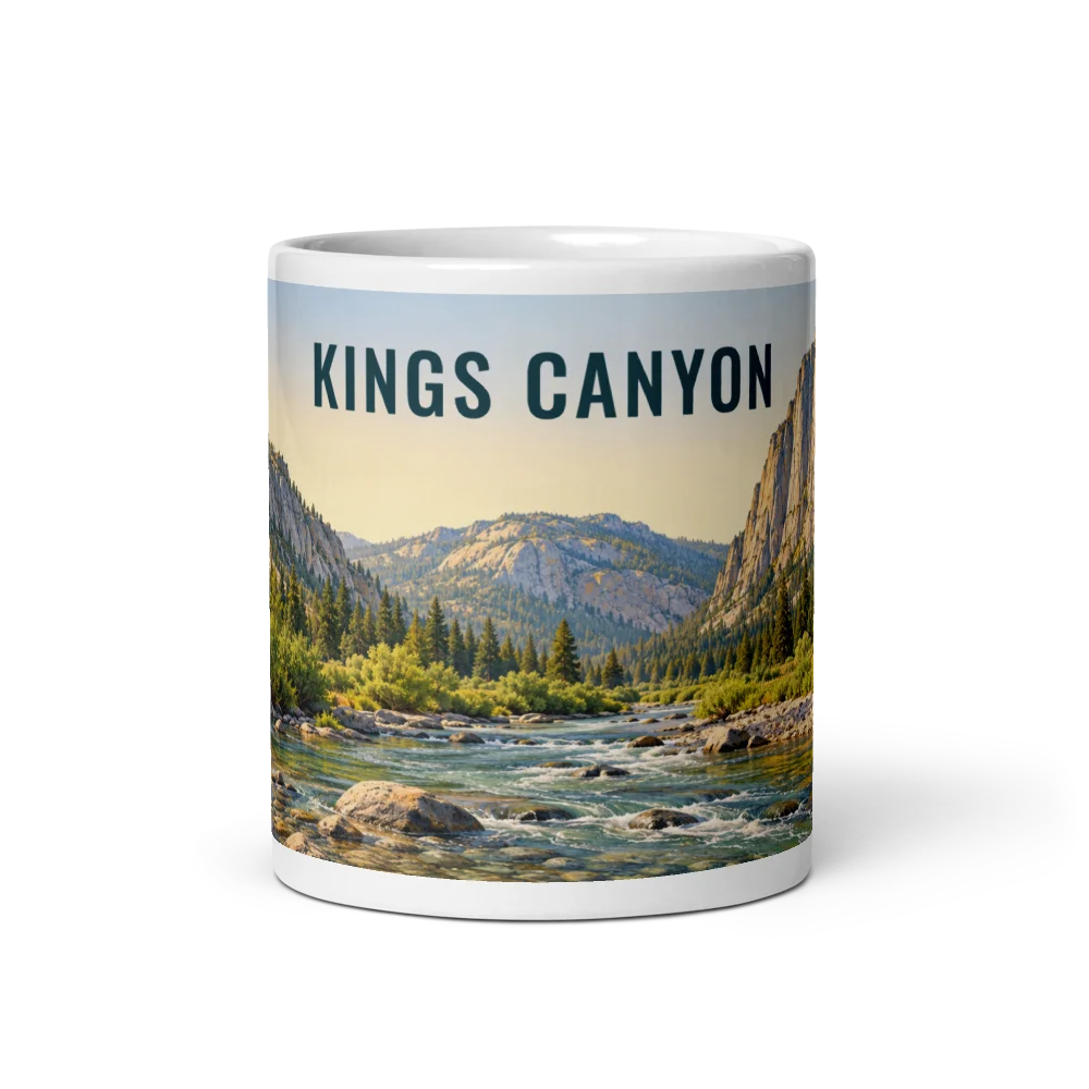 Kings Canyon travel artwork on a ceramic mug, 11 oz