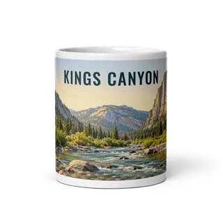 Kings Canyon travel artwork on a ceramic mug, 11 oz
