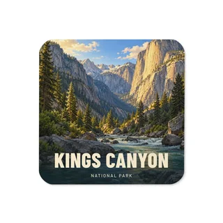 Kings Canyon travel artwork on a coaster
