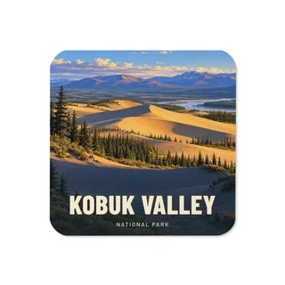 Kobuk Valley travel artwork on a coaster