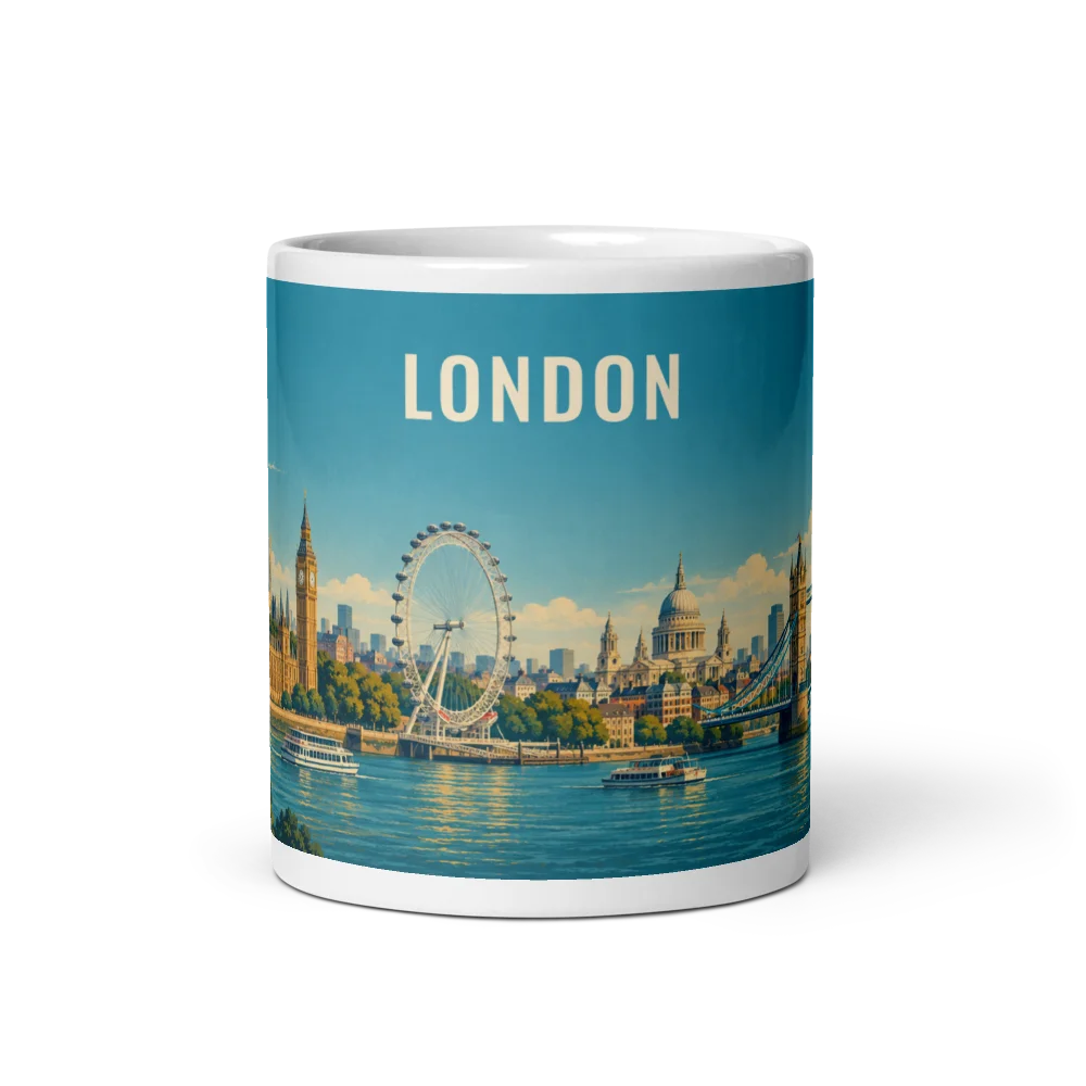 London travel artwork on a ceramic mug, 11 oz