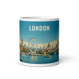 London travel artwork on a ceramic mug, 11 oz