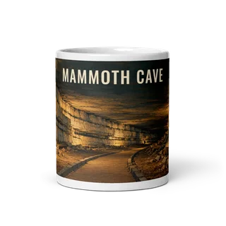 Mammoth Cave travel artwork on a ceramic mug, 11 oz