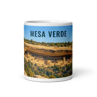 Mesa Verde travel artwork on a ceramic mug, 11 oz
