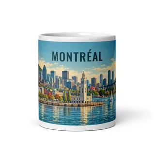 Montréal travel artwork on a ceramic mug, 11 oz
