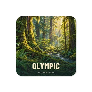 Olympic travel artwork on a coaster