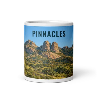Pinnacles travel artwork on a ceramic mug, 11 oz