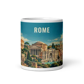 Rome travel artwork on a ceramic mug, 11 oz