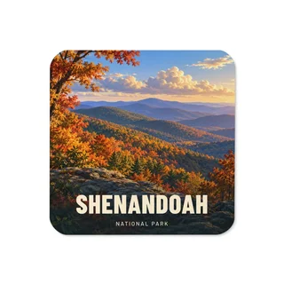 Shenandoah travel artwork on a coaster
