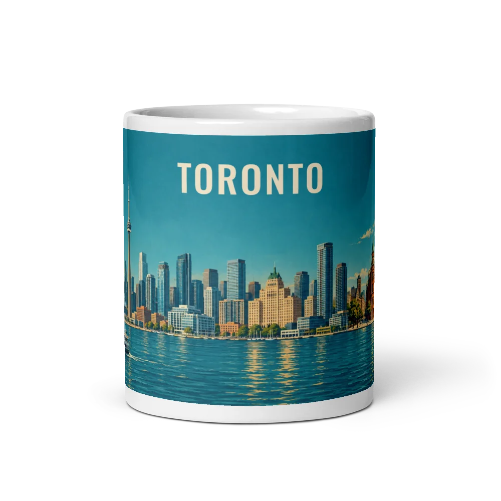 Toronto travel artwork on a ceramic mug, 11 oz