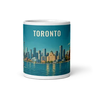 Toronto travel artwork on a ceramic mug, 11 oz