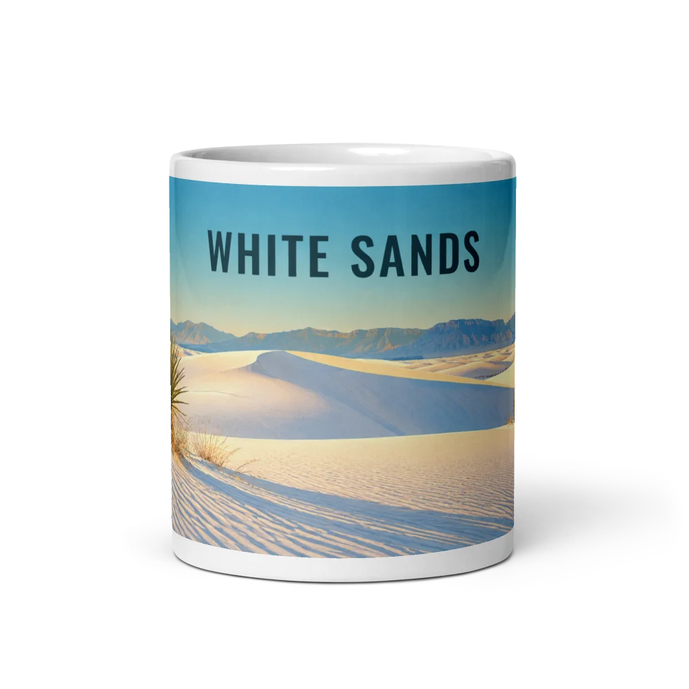 White Sands travel artwork on a ceramic mug, 11 oz