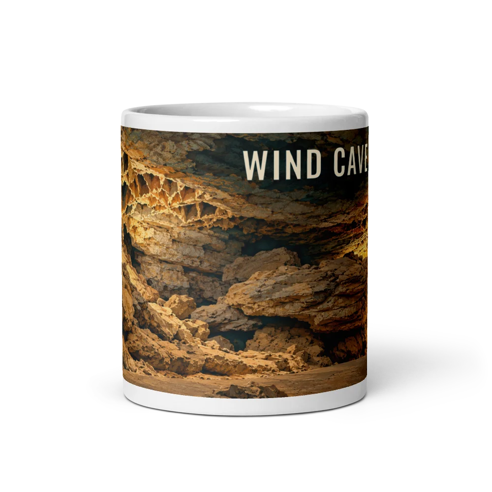 Wind Cave travel artwork on a ceramic mug, 11 oz